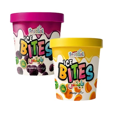 فروتيني آيس بايتس بنكهة التوت الأسود 150 غرام وفروتيني آيس بايتس بنكهة المانجو 150 غرام