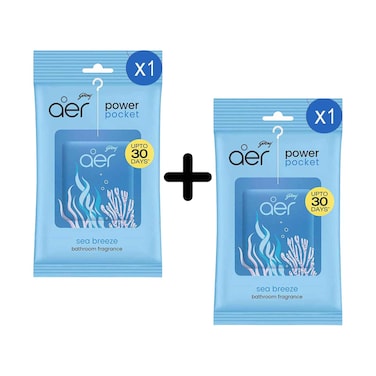 Godrej Aer Power Pocket Sea Breeze Bathroom Fragrance 10gr + 1 Piece