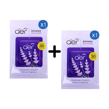 Godrej Aer Power Pocket Lavender Bloom Bathroom Fragrance 10gr + 1 Piece