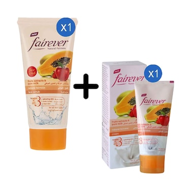 Fairever Fruit And Milk Extracts Face Scrub 150ml + Fairever Fruit Extract And Pure Milk Fairness Cream 50g