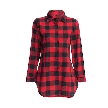LADIES CHECKS LONG TOP