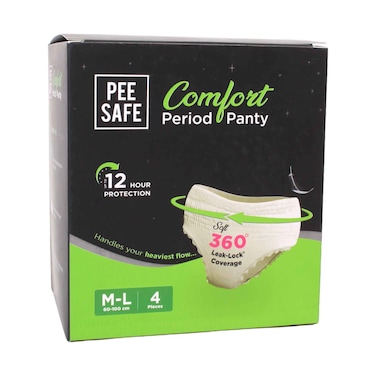 Pee Safe Comfort Period Panty M-L  60-100cm (4 Pieces)