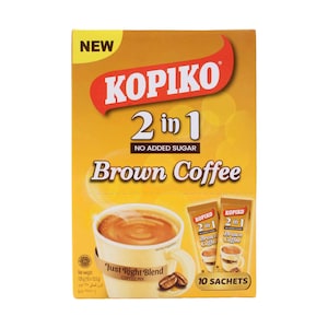 Kopiko Brown Coffee 2 in 1 No Added Sugar Instant Coffee Mix 13.5gx10 Pieces