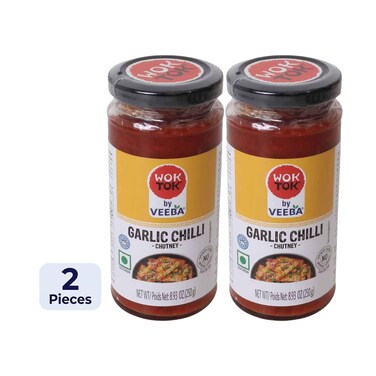 Veeba Wok Tok Garlic Chilli Chutney 250gx2 Pieces