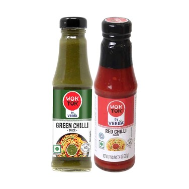 Veeba Wok Tok Green Chilli Sauce 200g &amp; Veeba Wok Tok Red Chilli Sauce 200g