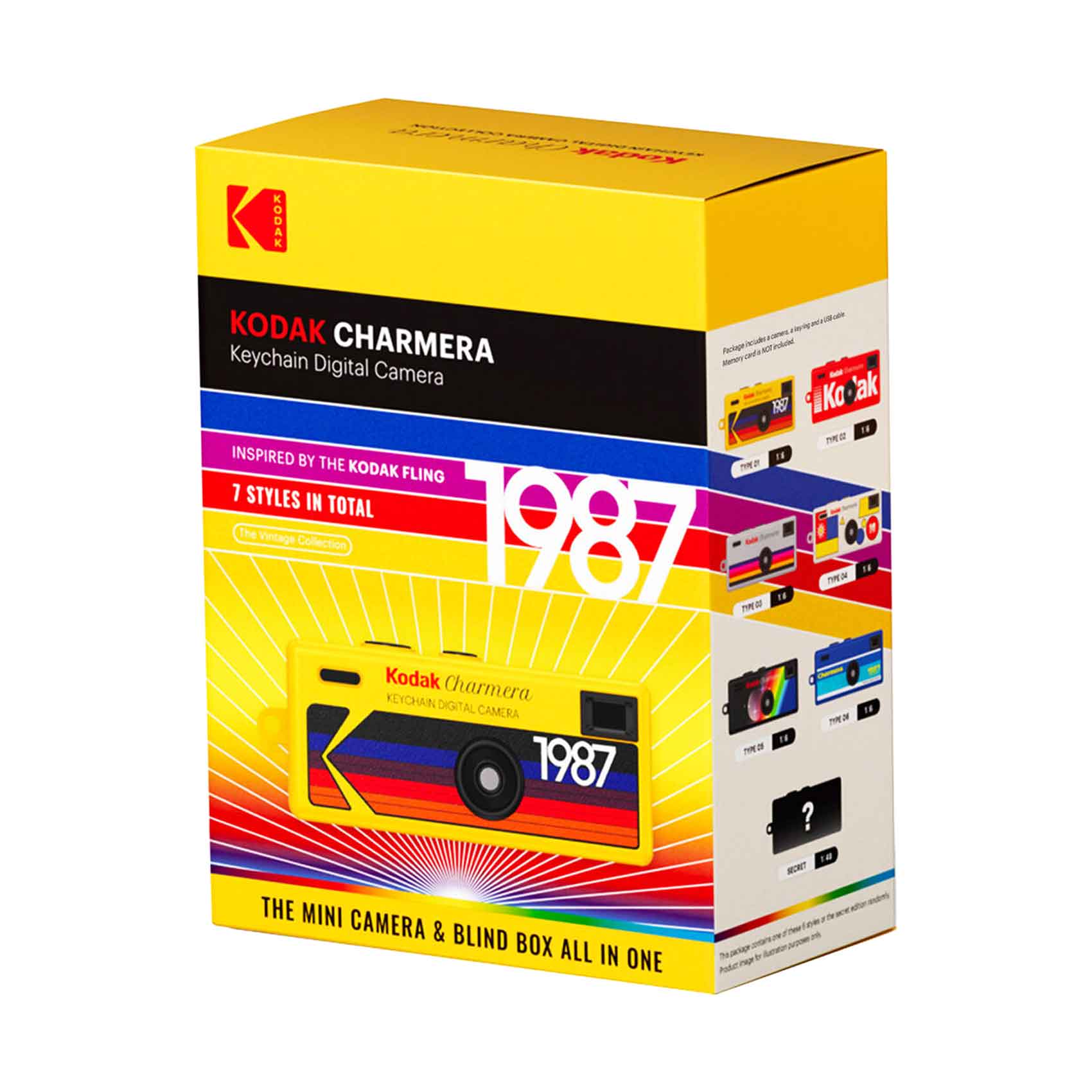Kodak Charmera Keychain Blind Mystery Box (This Item Does Not Carry Any Warranty And Not Eligible For Refund Or Exchange Once Sold) 5.8×2.45×2.0 Cm