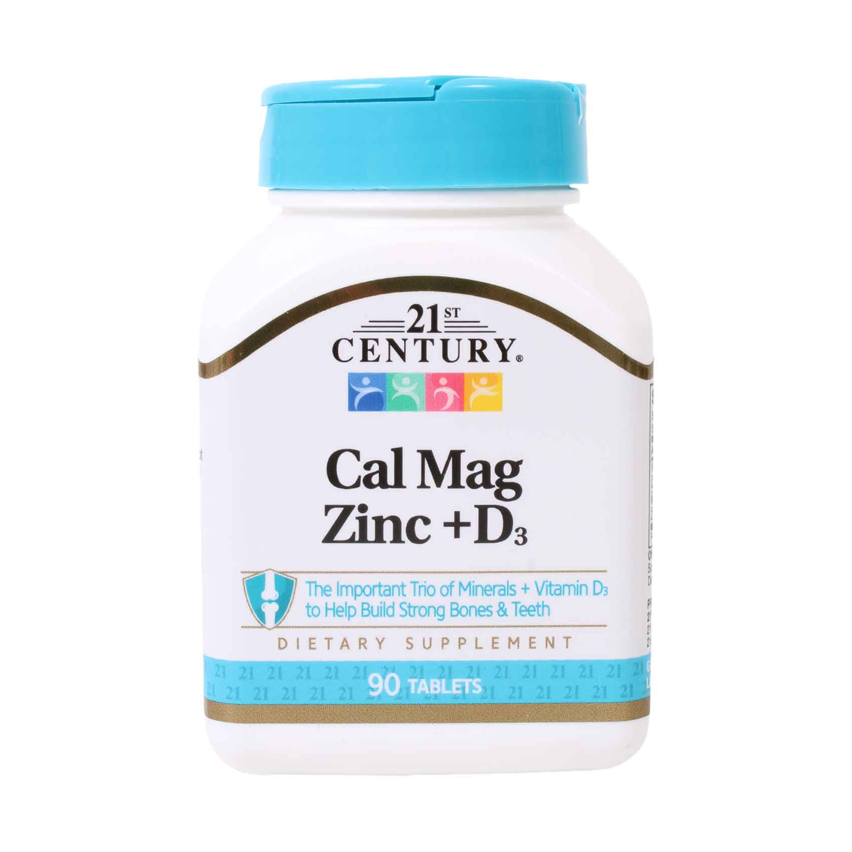 21st Century Calcium Magnesium Zinc +D3 90 Tablets