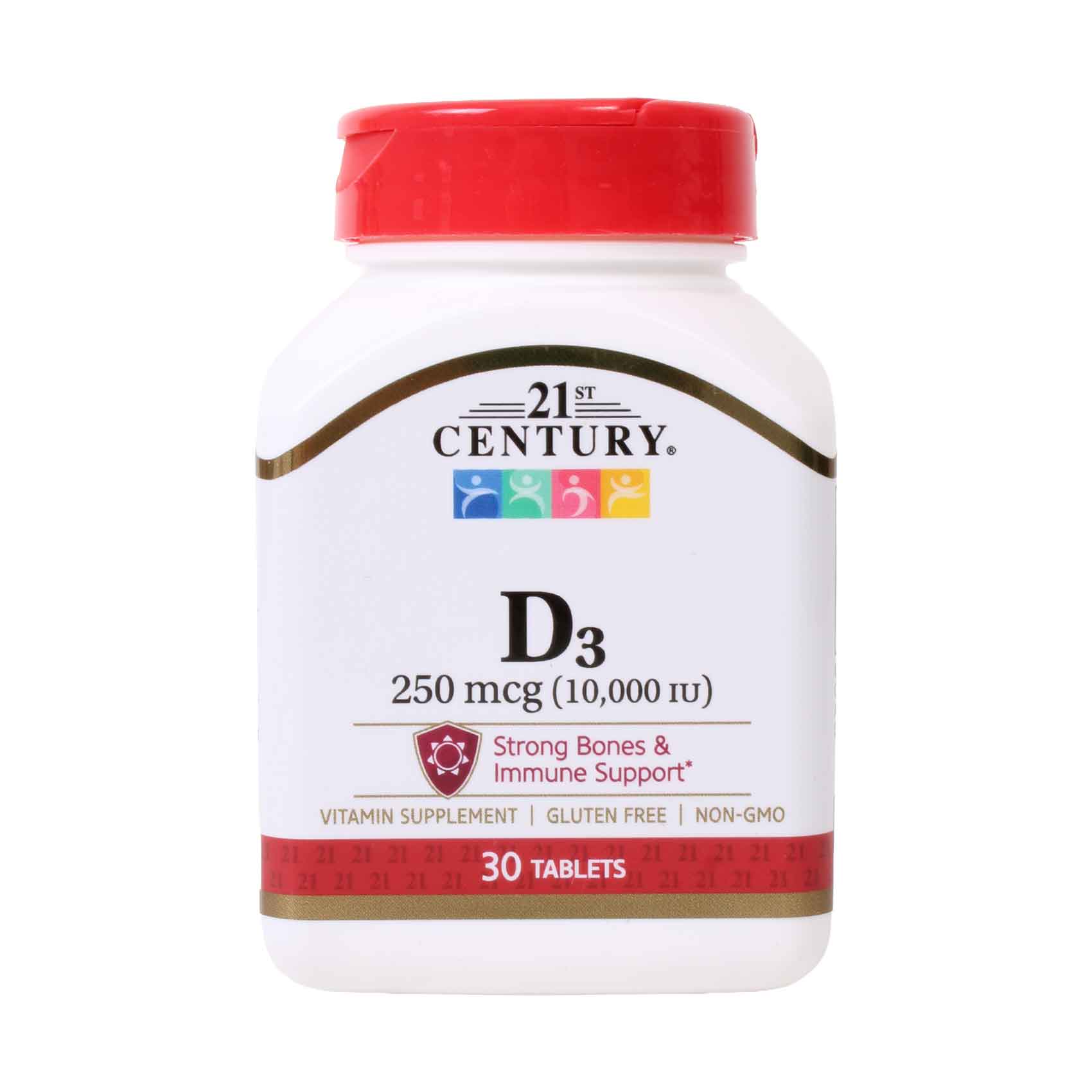 21st Century D3 200mcg (10,000 IU) Vitamin Supplement 30 Tablets