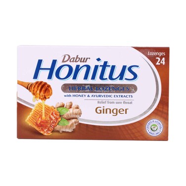 Dabur Honitus Herbal Lozenges Ginger with Honey 24 Pieces