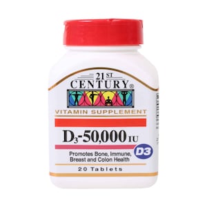 21st Century D3 - 50,000 IU Vitamin Supplement 20 Tablets