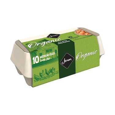 Jenan Brown Organic Free-Range Medium Eggs 10 Pieces