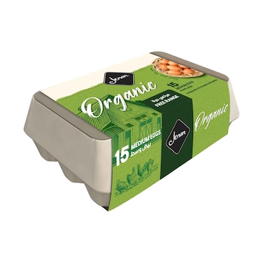 Jenan Brown Organic Free-Range Medium Eggs 15 Pieces