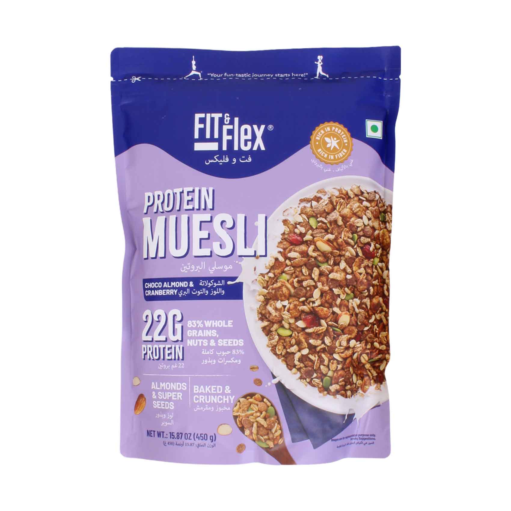 Fit & Flex Protein Muesli Choco Almond & Cranberry 450g