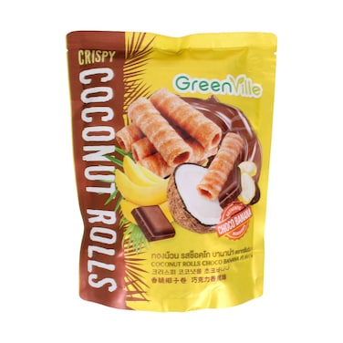 GreenVille Crispy Coconut Rolls Choco Banana Flavour 70g