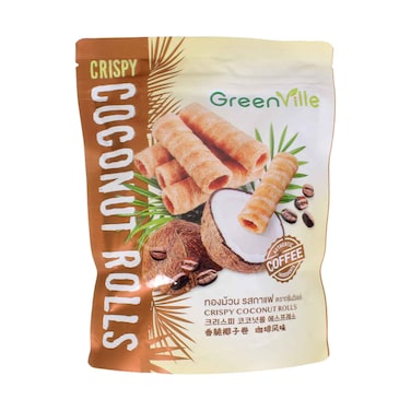GreenVille Crispy Coconut Rolls Coffee Flavour 70g