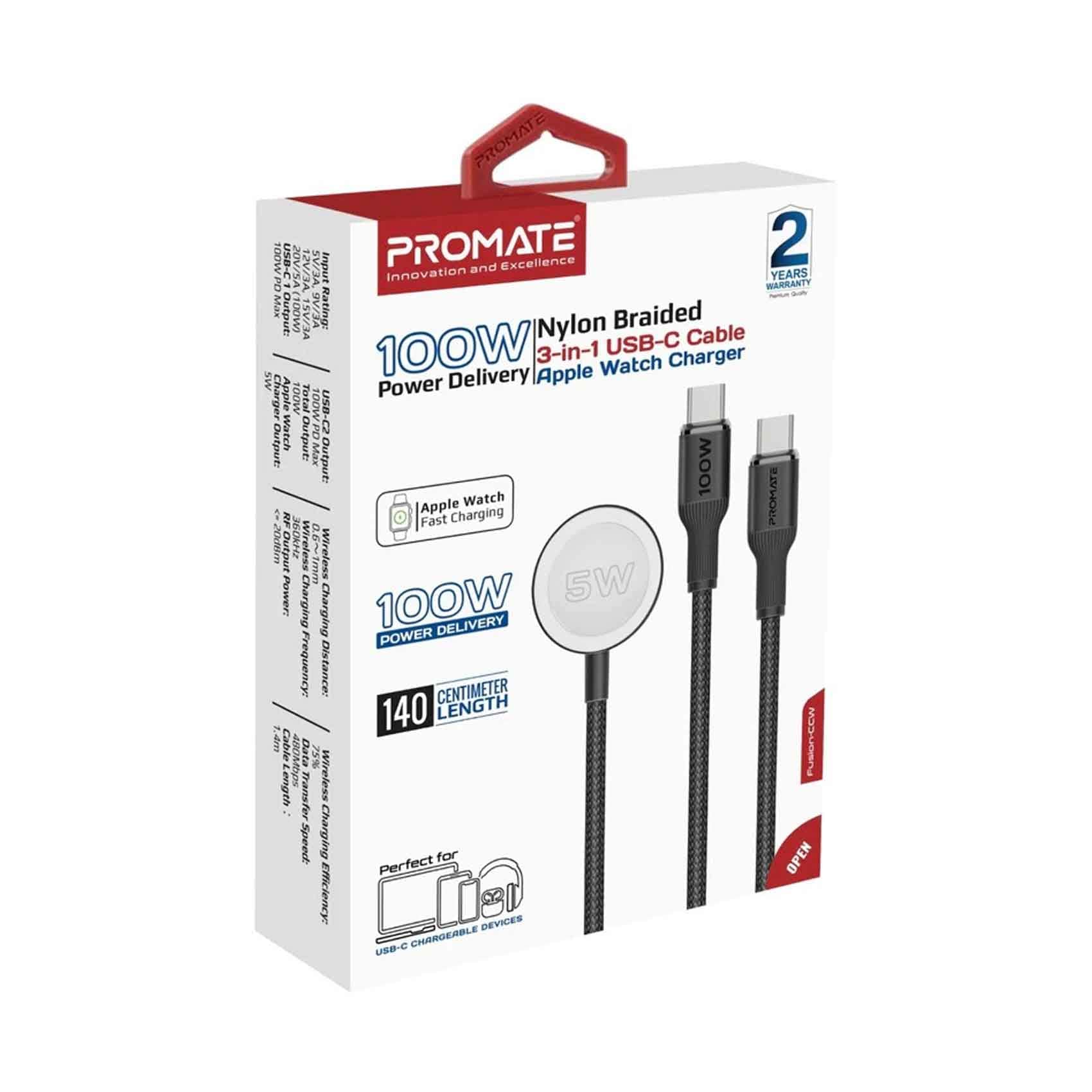 Promate High Speed Nylon Braided Multi Device Charging Cable with