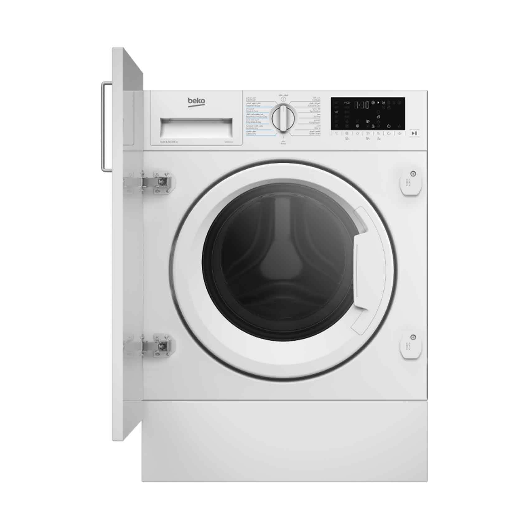 Beko Builtin 8KG Washer With 5KG Dryer 1400 RPM 15 Programmes Low Noise Wash & Wear Programme SteamCure Hygiene+ Wash & Dry Quickwash WDBI8514N White