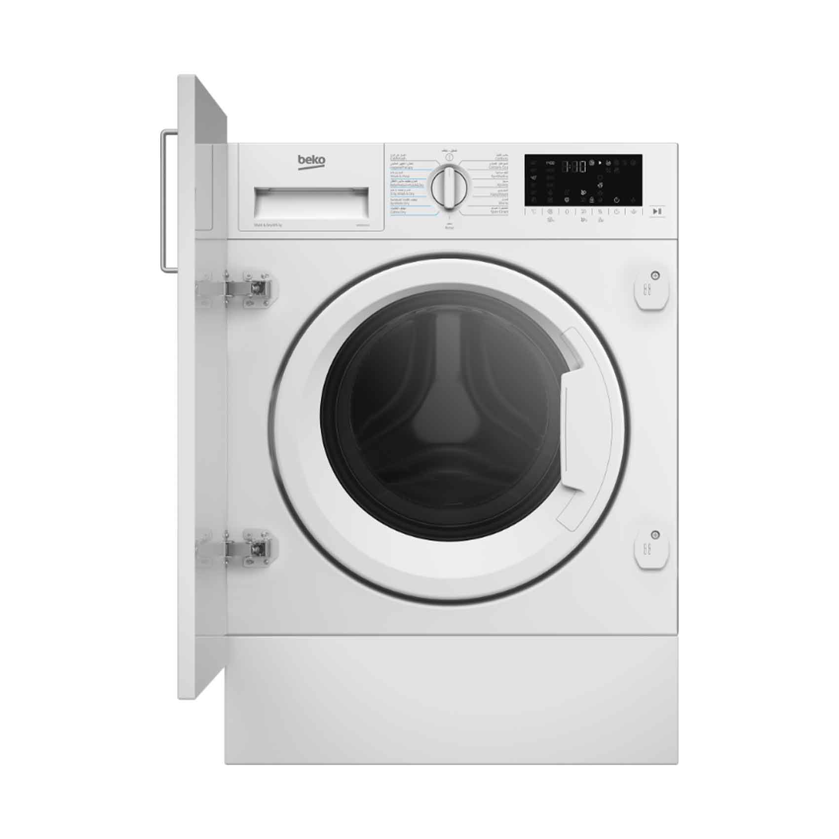 Beko Builtin 8KG Washer With 5KG Dryer 1400 RPM 15 Programmes Low Noise Wash & Wear Programme SteamCure Hygiene+ Wash & Dry Quickwash WDBI8514N White