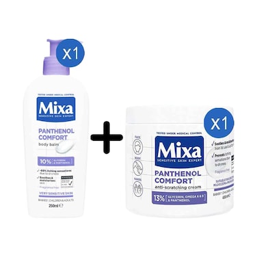 Mixa Panthenol Comfort Body Balm For Very Sensitive Skin 250ml + Mixa Panthenol Comfort Anti-Scratching Cream 400ml