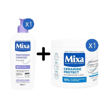 Mixa Panthenol Comfort Body Balm For Very Sensitive Skin 250ml + Mixa Ceramide Protect Strengthening Cream 400ml