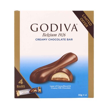 Godiva Creamy Chocolate Bars 35gx4 Pieces
