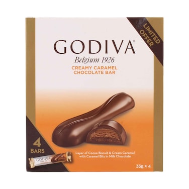 Godiva Creamy Caramel Chocolate Bars 35gx4 Pieces