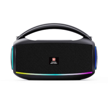 سويس ميلتري مكبر صوت محمول RGB بقدرة 500 واط، لون أسود