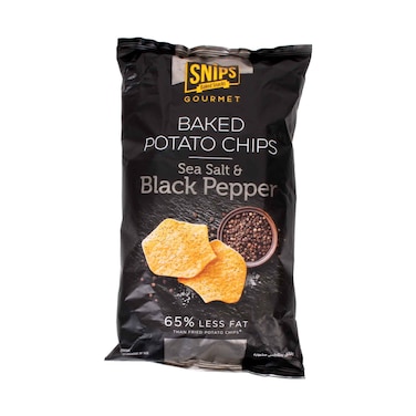 Snips Gourmet Baked Potato Chips Sea Salt &amp; Black Pepper 100gm