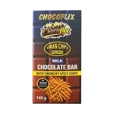Chocoflix Chocolate Bar With Crunchy Spicy Chips 140g