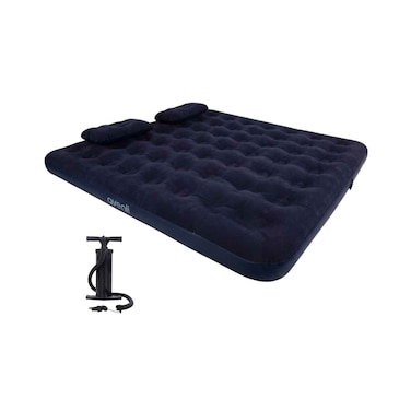 Avenli Navy Blue Cloud Coil Flocked Air Bed With Hand Pump
