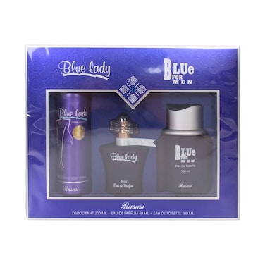 Rasasi Blue EDT 100ml + 40ml + Ladies Deodorant 200ml Gift Set