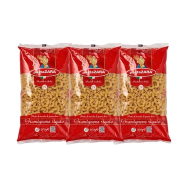 Pasta Zara Gramignone Rigato 500gx3 Pieces