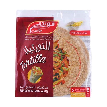Fonte Premium Brown Tortilla Wraps 165gx6 Pieces
