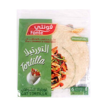 Fonte Premium Oat Tortilla Wraps 8 Inch 250gx6 Pieces