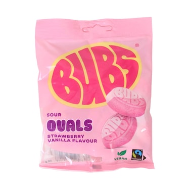 Bubs Sour Ovals Strawberry Vanilla Flavour Candy 90g