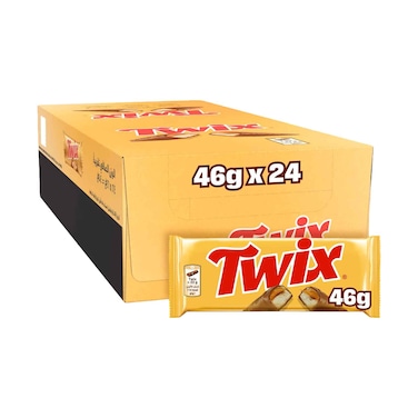 Twix Milk Chocolate Caramel &amp; Biscuit Bar 46g x 24 Pieces