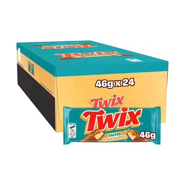 Twix Salted Caramel Milk Chocolate Biscuit Bar 46g x 24 Pieces