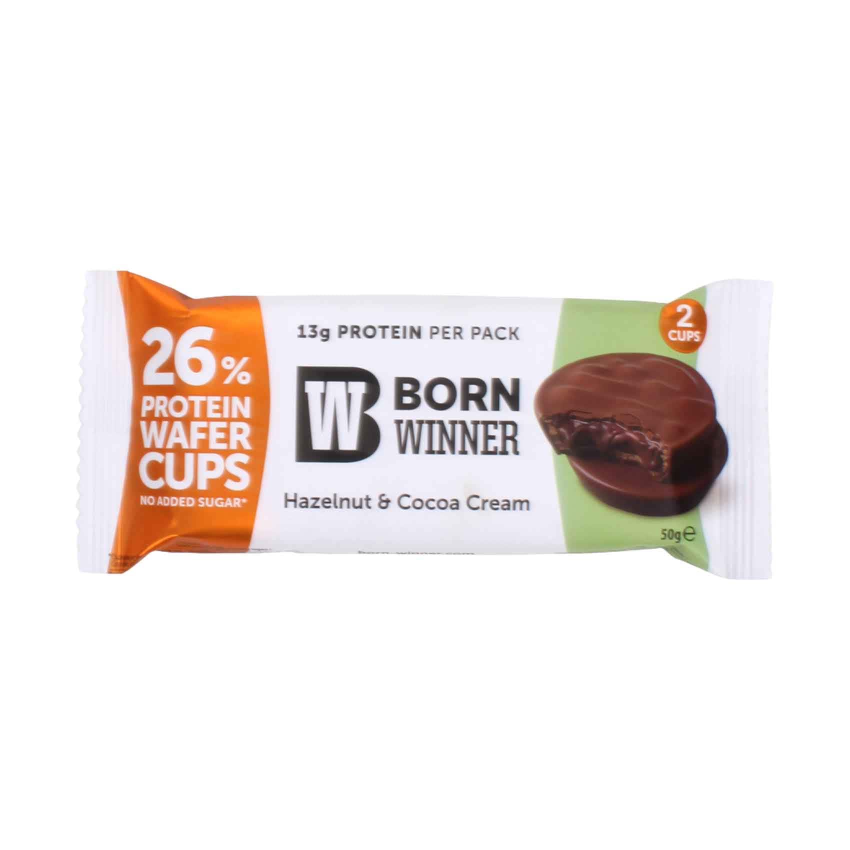 Born Winner Protein Wafer Cups Hazelnut & Cocoa Cream 50g