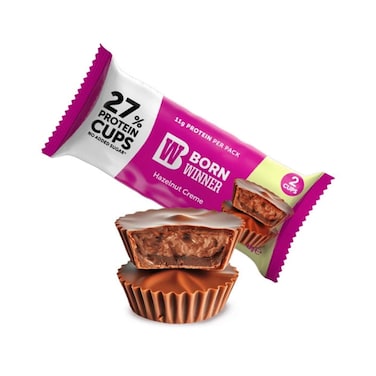 Born Winner Hazelnut Creme 27% Protein Cups No Added Sugar 42g