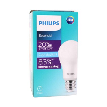 مصباح فيليبس إسينشال LED بقوة 20 وات، ضوء نهاري بارد، قاعدة E27