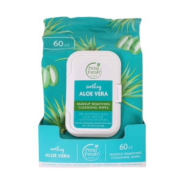 Petal Fresh Pure Soothing Aloe Vera Makeup Removing Cleansing Wipes - 60 Wipes