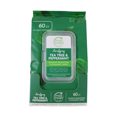 Petal Fresh Pure Clarifying Tea Tree &amp; Peppermint Makeup Removing Cleansing Wipes - 60 Wipes