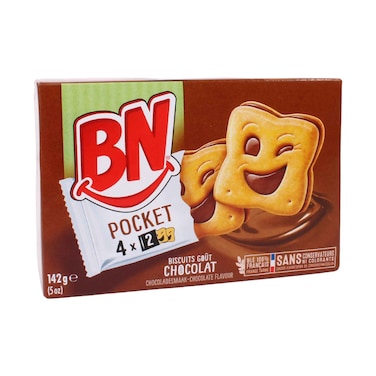 BN Pocket Chocolate Cream Biscuits Multipack 4 x 12 Snacks 142g