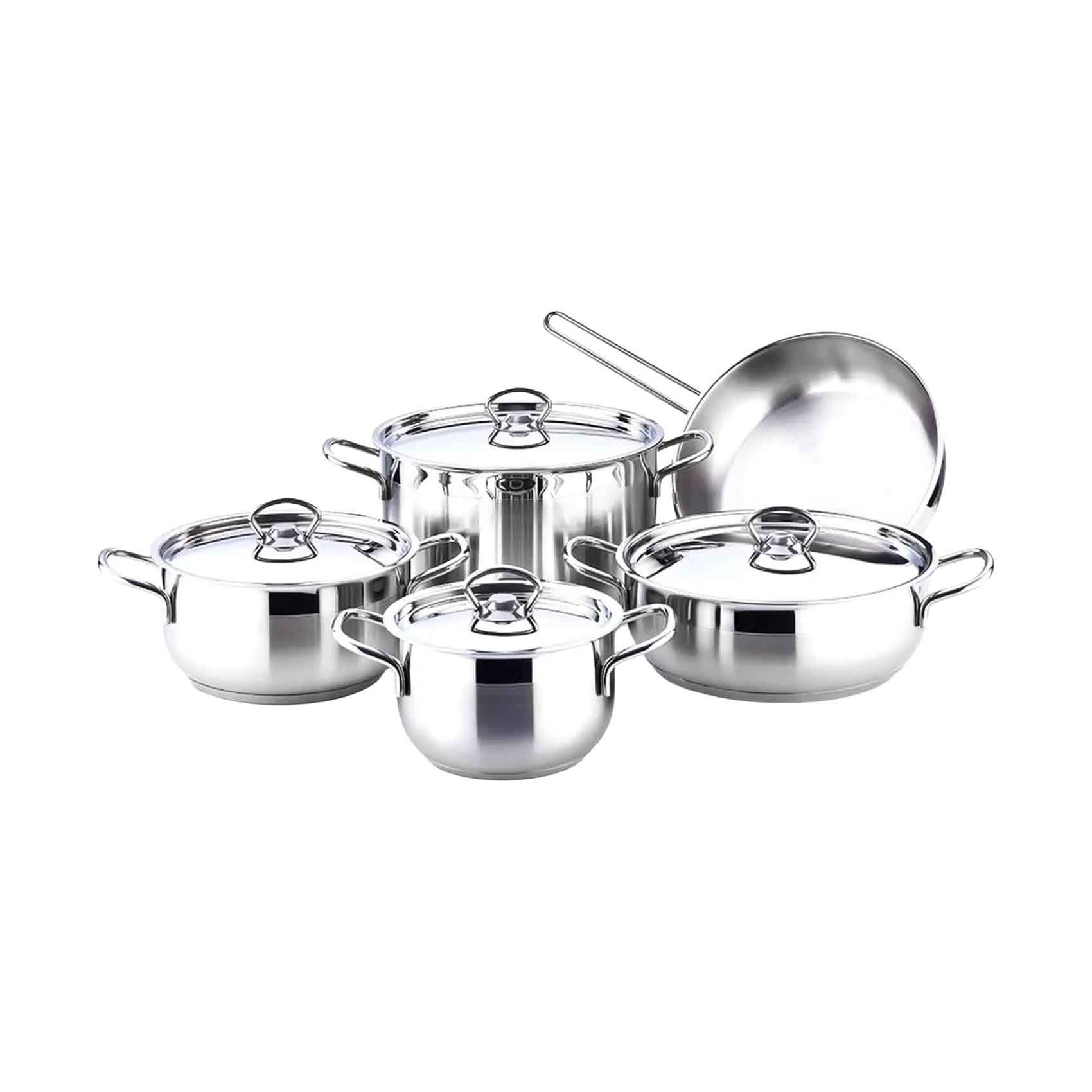 Falez Alfa Stainless Steel Cookware 9 Pieces Set