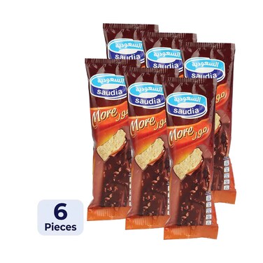 Saudia More Ice Cream Chocolate &amp; Almond 85mlx6 Pieces