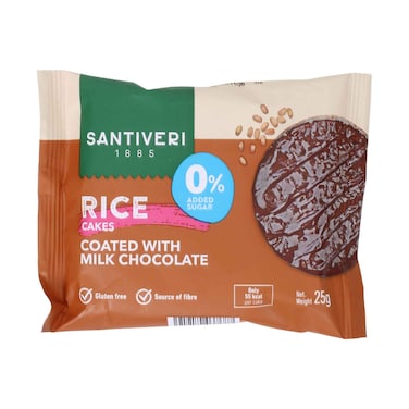 Santiveri Rice Cakes Coated with Milk Chocolate (0% Added Sugar) 25g