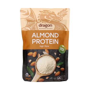 Dragon Superfoods Organic Almond Protein Powder &ndash; High Fibre (53% Protein) 200g