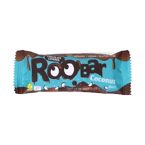 ROO’BAR Organic Chocolate Covered Coconut Bar (Vegan & Gluten Free) 30g