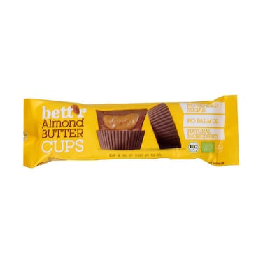 Bett'r Organic Almond Butter Cups &ndash; No Refined Sugar &amp; No Palm Oil 39g