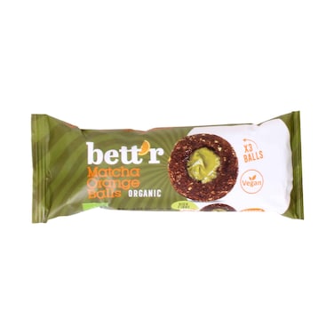 Bett&rsquo;r Organic Matcha Orange  Balls (3 Pieces, Vegan) 45g